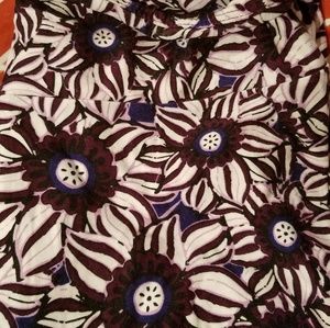 Lularoe OS leggings maroon, purple and cream